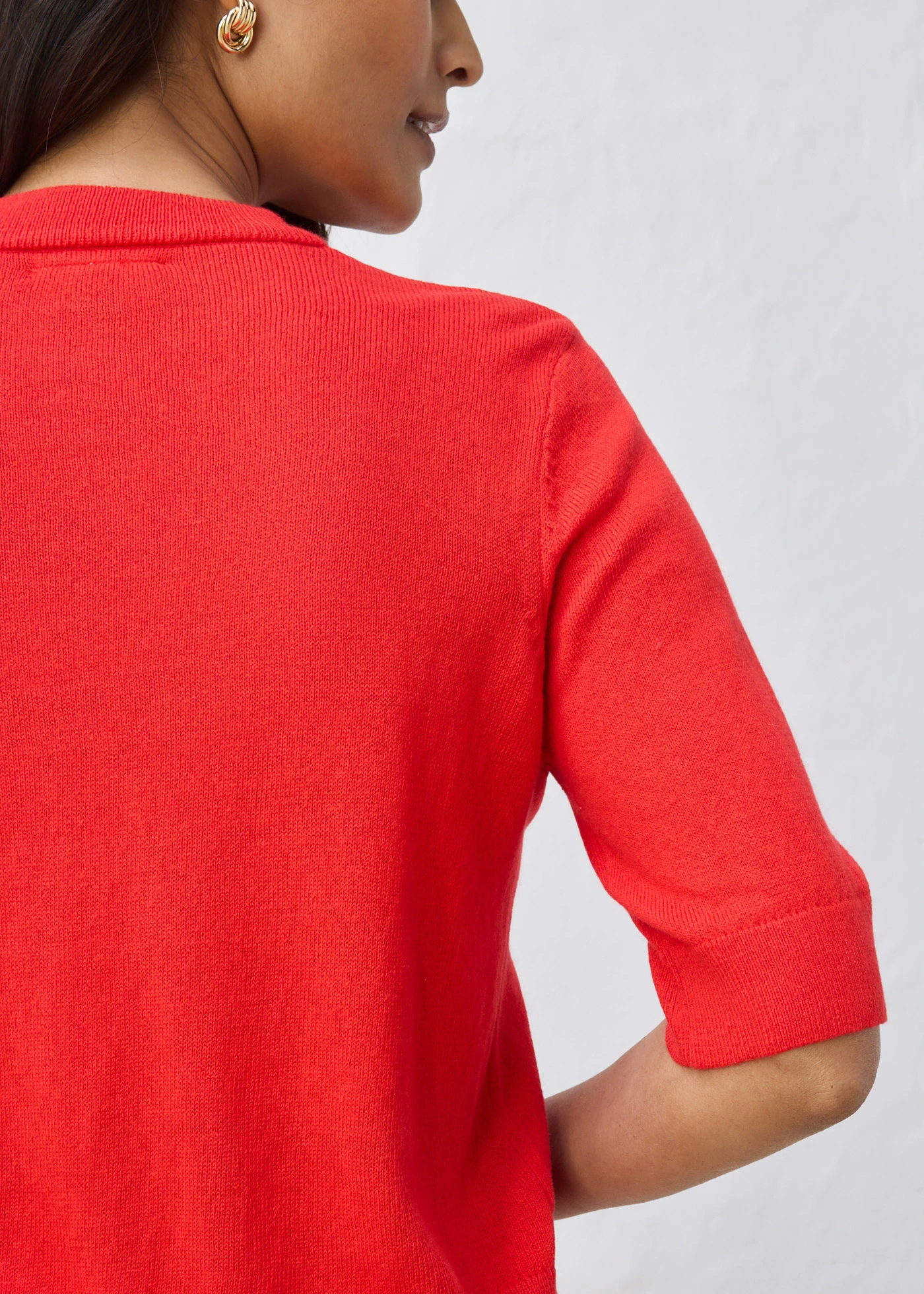 Trui met zijde • aardbeirood • bonprix online shop