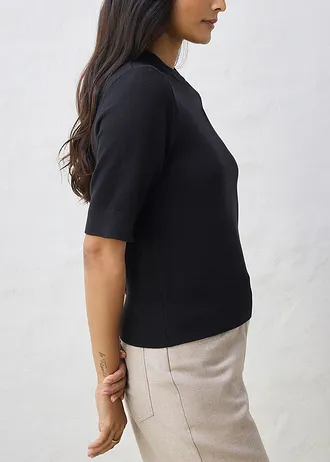 Pulover cu mătase • negru • magazin bonprix