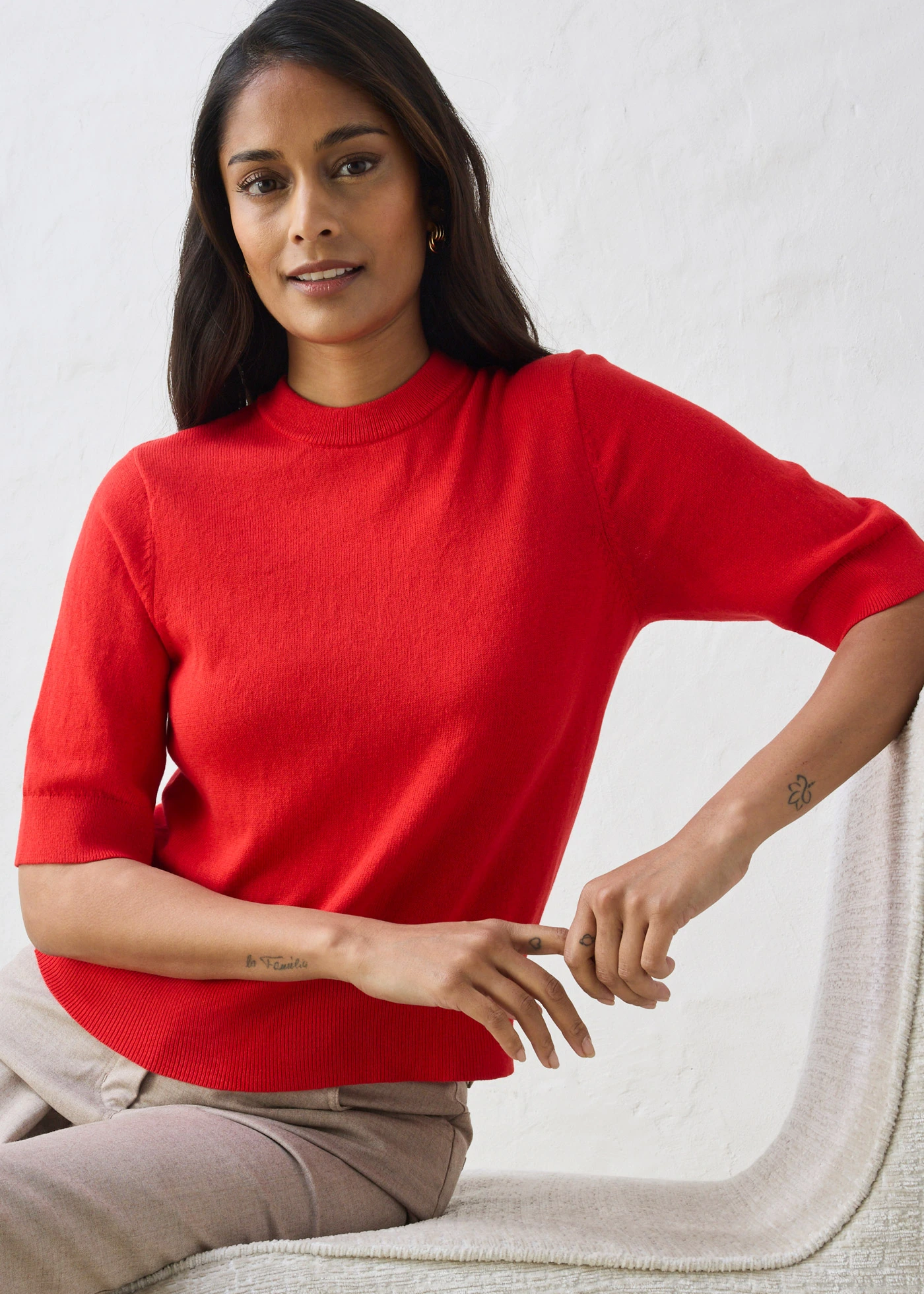 Pull coton et soie • fraise • Boutique bonprix