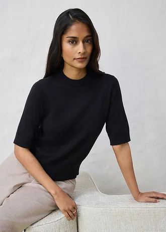 Pull coton et soie • noir • Boutique bonprix