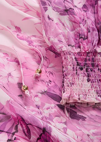 Bluză cu mătase • roz/roz-orhidee deschis floral • magazin bonprix