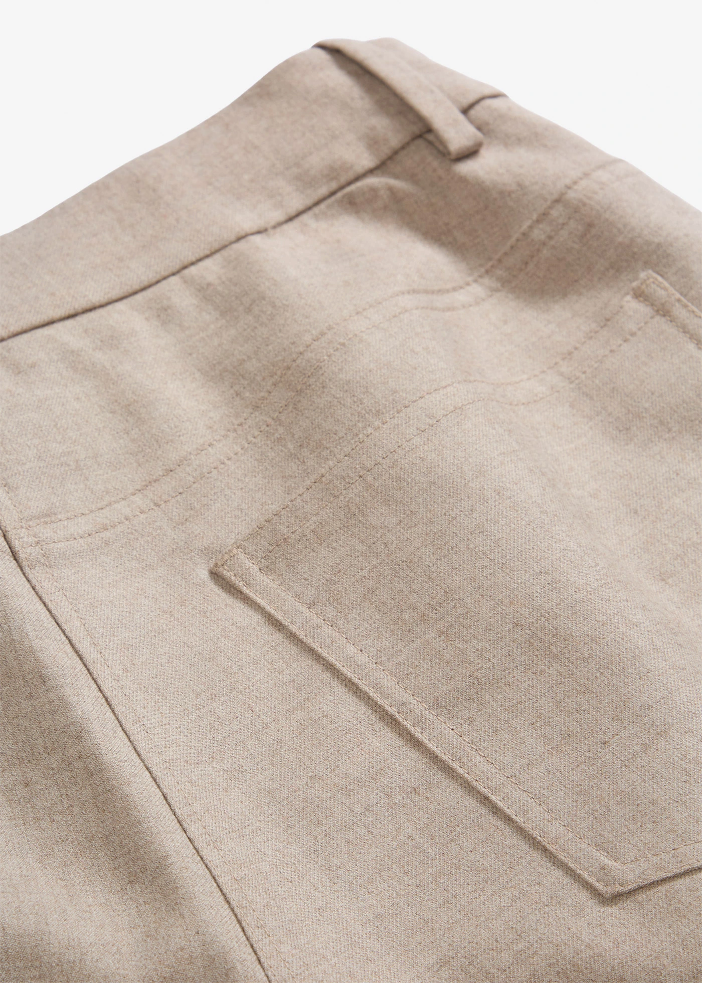 Wijde 5-pocketbroek met wol • lichtsand gemêleerd • bonprix online shop