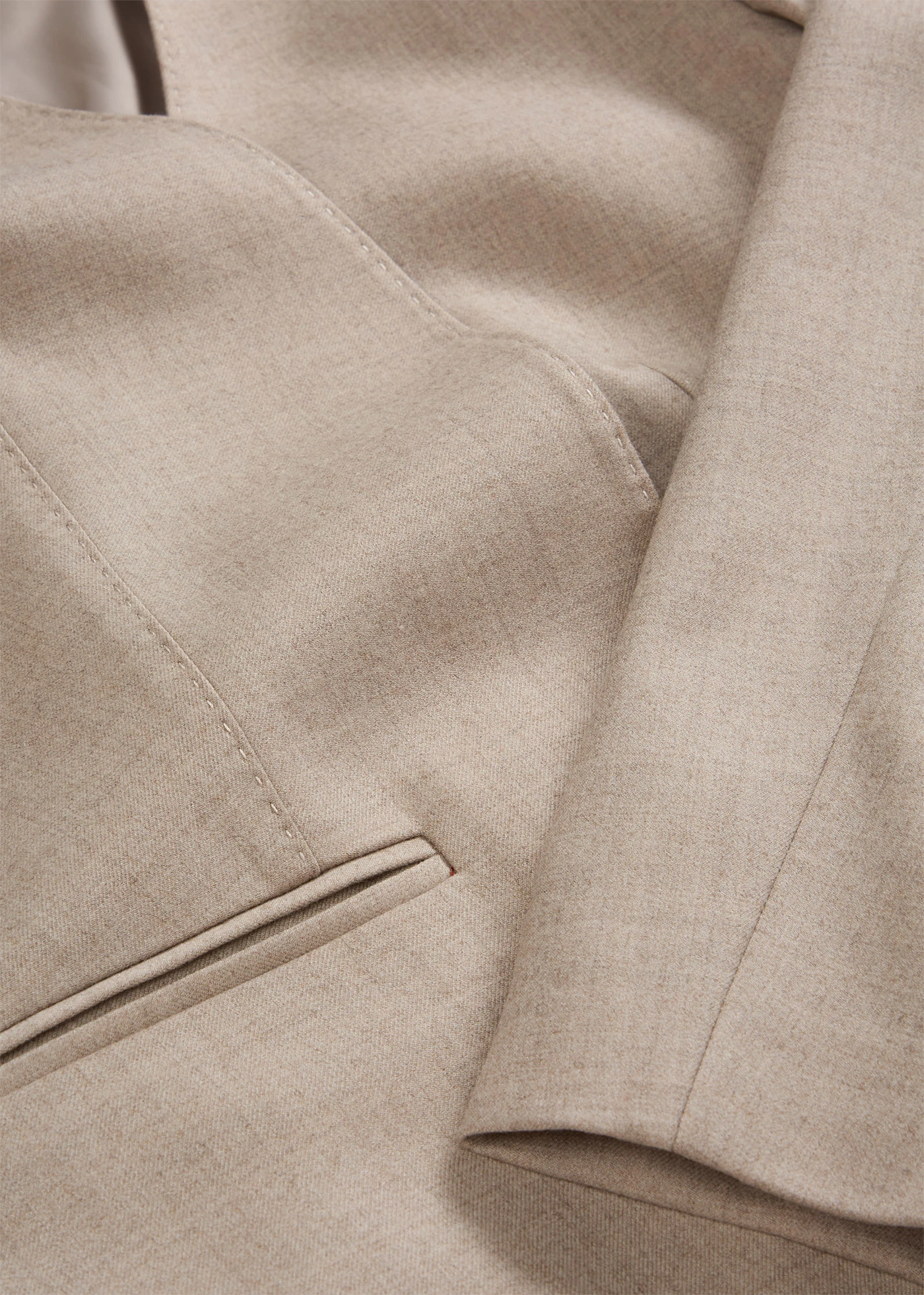 Kraagloze blazer in een zachte wolmix • lichtsand gemêleerd • bonprix online shop