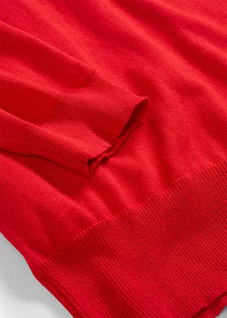 Sweter z domieszką jedwabiu • truskawkowy • sklep bonprix