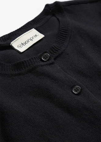 Jachetă tricotată cu mătase • negru • magazin bonprix