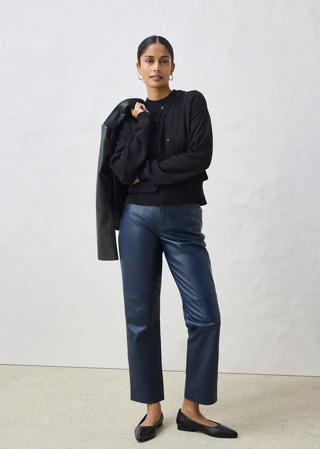 Gilet court en maille coton et soie noir