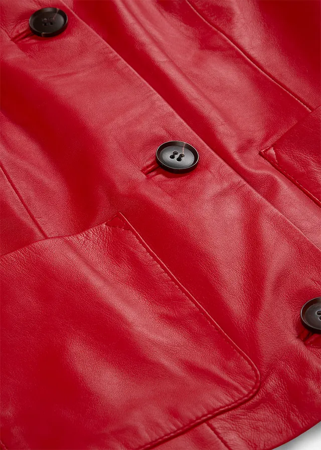 Veste courte en cuir nappa d’agneau • fraise • product-page.page-title-suffix