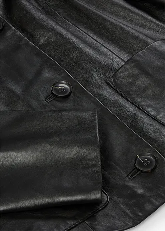 Kort leren jasje van lamsnappa • zwart • bonprix online shop