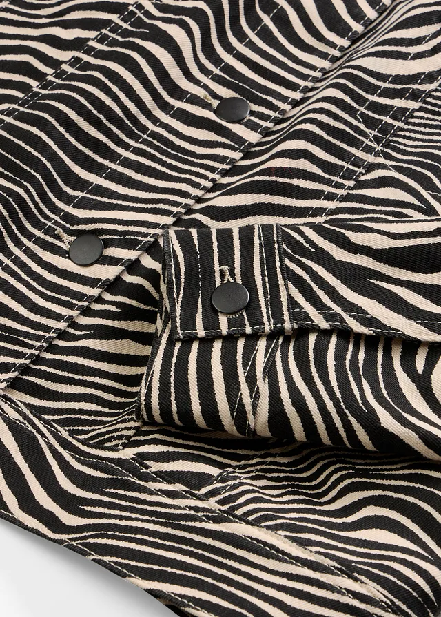 Jachetă din twill • nisipiu-negru zebra imprimat • magazin bonprix