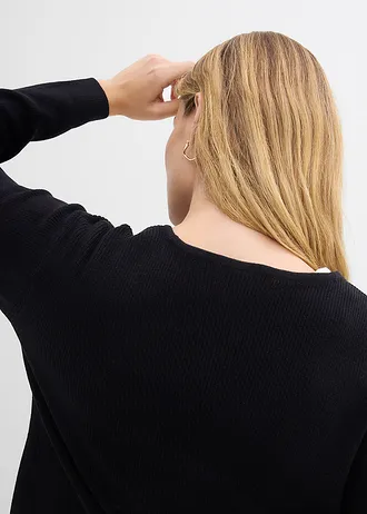 Kort vest van puur biologisch katoen • zwart • bonprix online shop