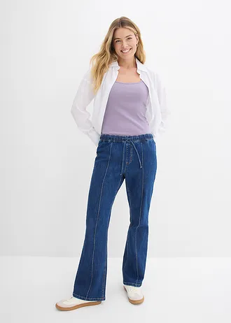 Top met spaghettibandjes van puur katoen (set van 3), Kleur: kiezelgrijs/rookviolet/papaya