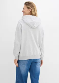 Mikina s kapucňou, oversize • svetlosivá melírovaná • obchod bonprix