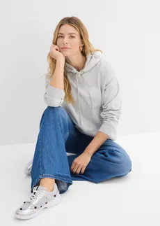 Bluza z kapturem oversize • jasnoszary melanż • sklep bonprix