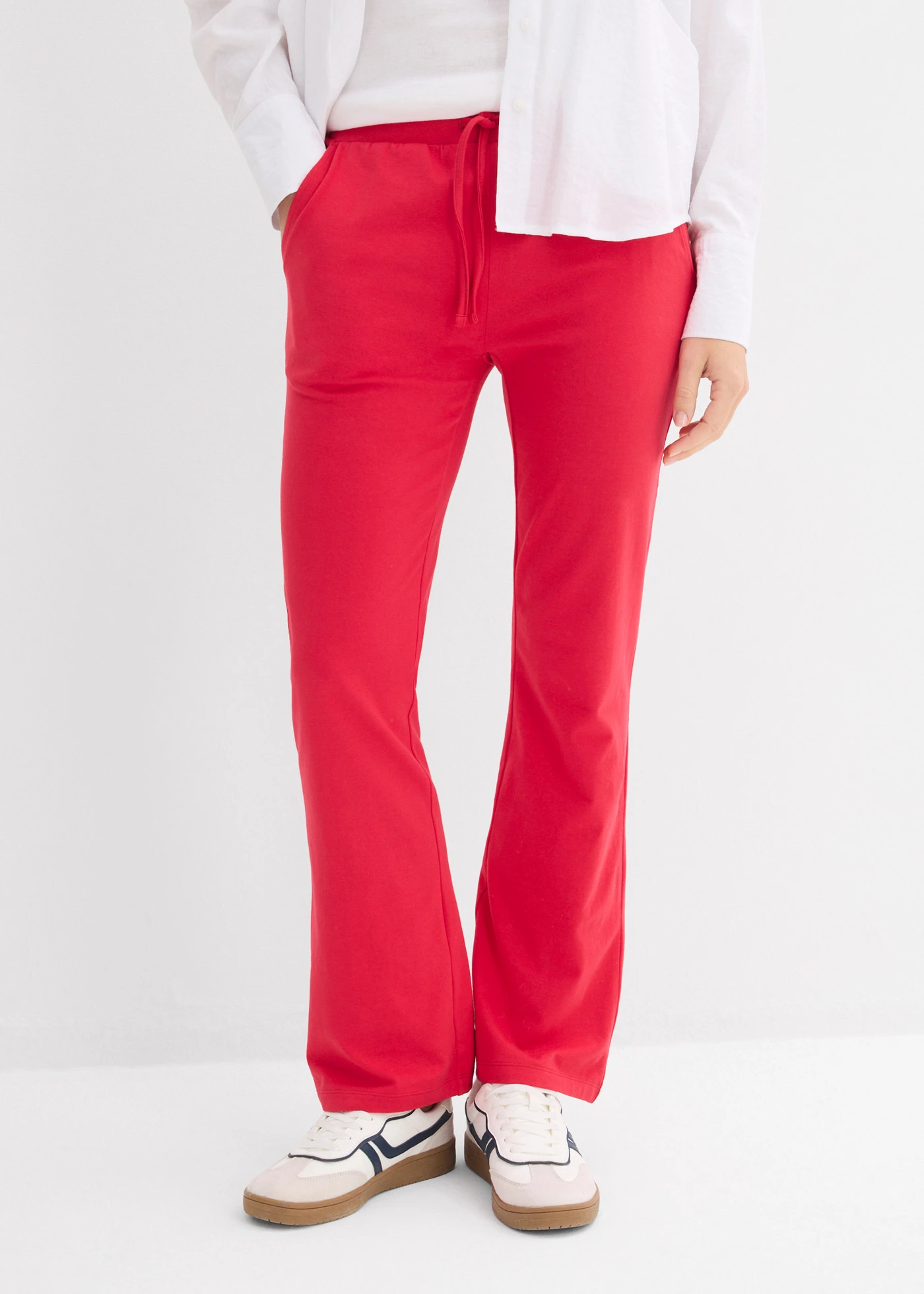 Pantalon en coton extensible • rouge • Boutique bonprix