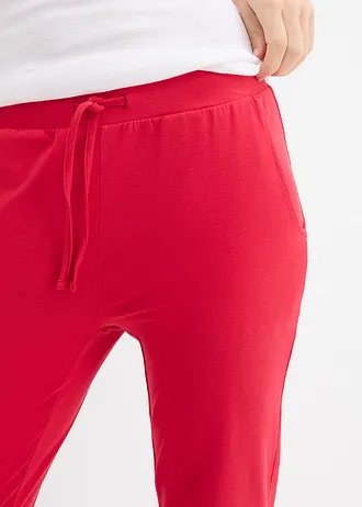 Broek met stretch en biologisch katoen • rood • bonprix online shop