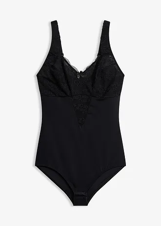 Corrigerende body zonder beugels met kant, medium corrigerend • zwart • bonprix online shop