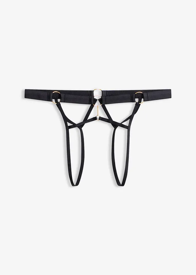 Nyitott tanga • fekete • bonprix áruház