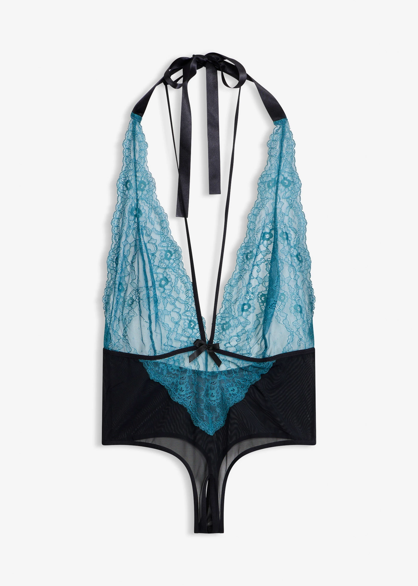 Stringbody ouvert • zwart-smaragdgroen • bonprix online shop