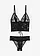 Bralette en string ouvert (2-dlg. set), Kleur: zwart