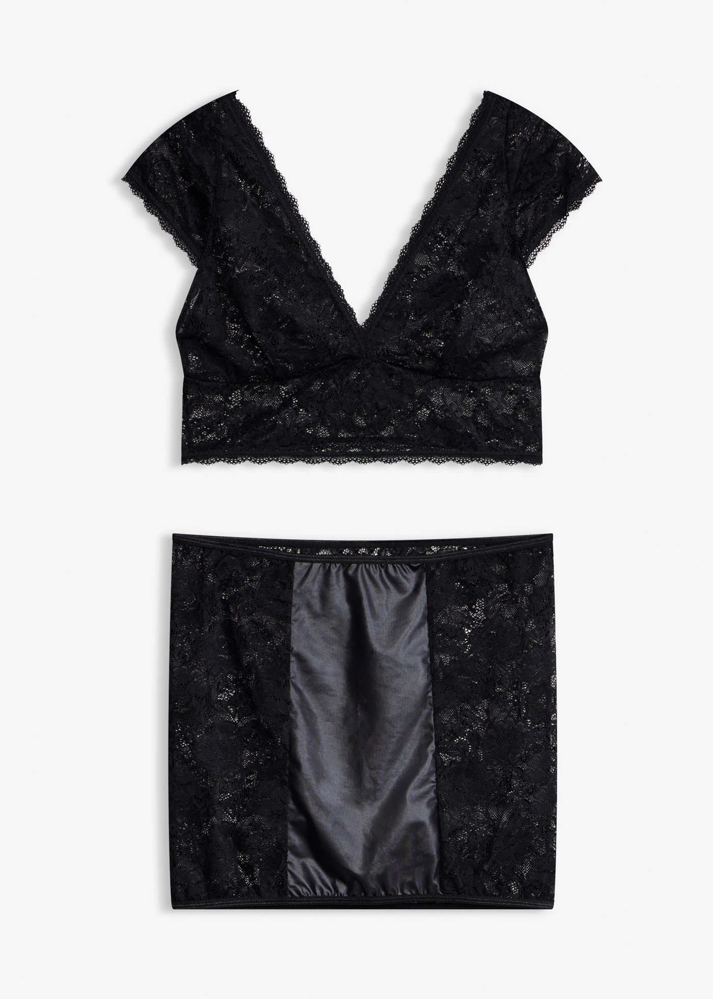 Bralette en rok (2-dlg. set) • zwart • bonprix online shop