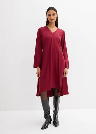 Robe en twill lyocell fluide, Couleur: rouge prune