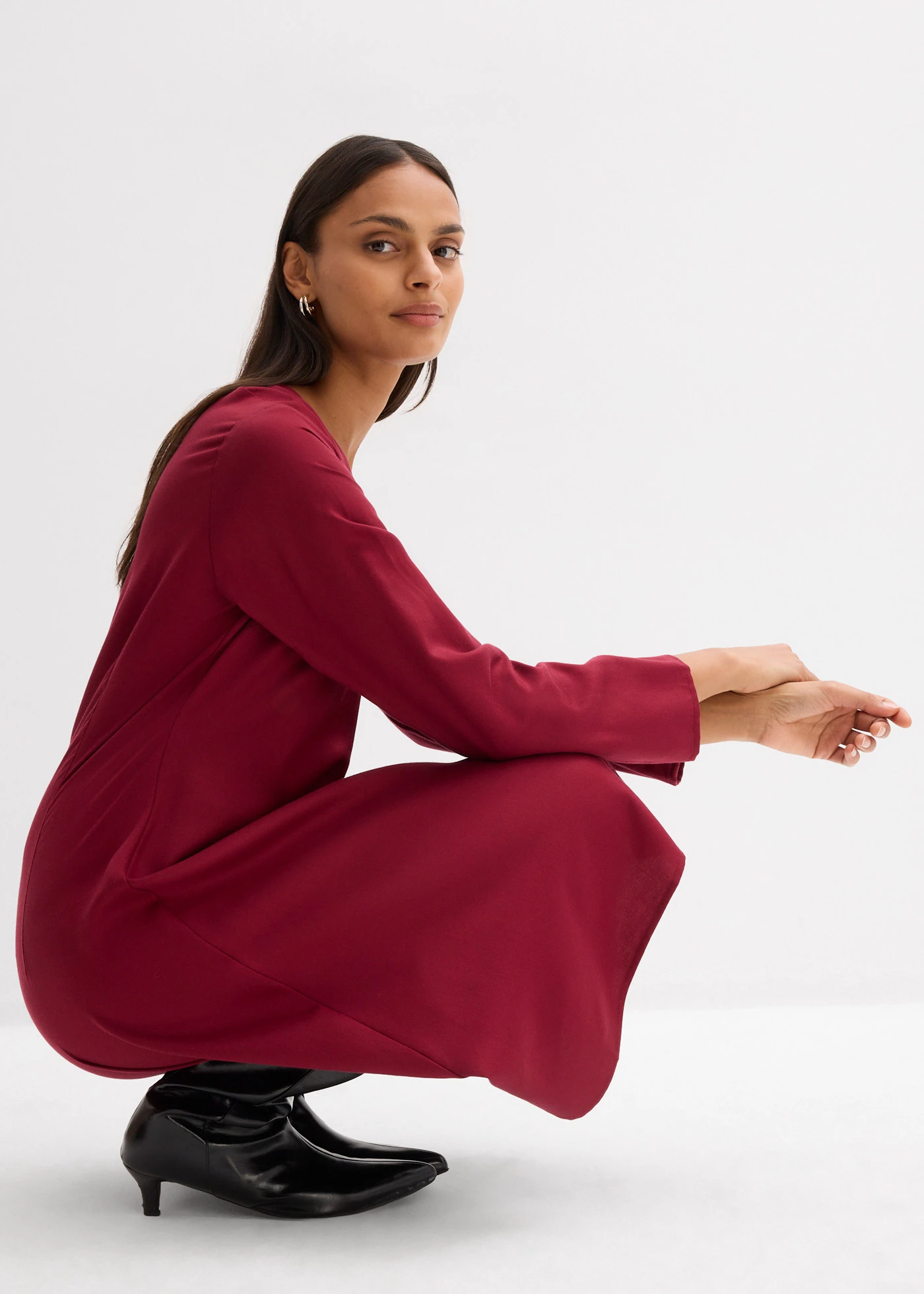 Twill jurk van soepelvallend lyocell • pruimrood • bonprix online shop