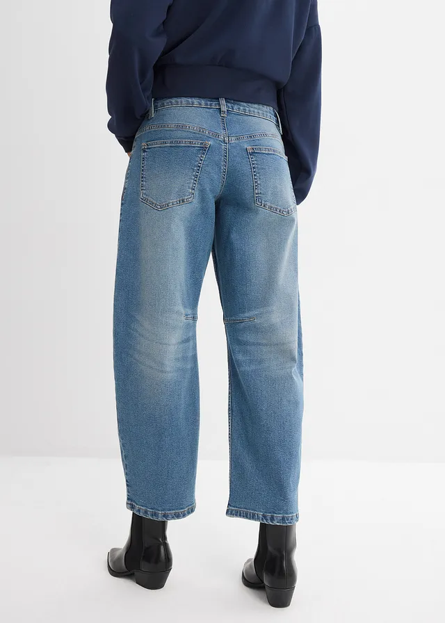 Jean barrel, taille mi-haute • bleu moyen denim • product-page.page-title-suffix