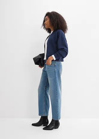 Blugi Barrel, Mid Waist • albastru mediu denim • magazin bonprix