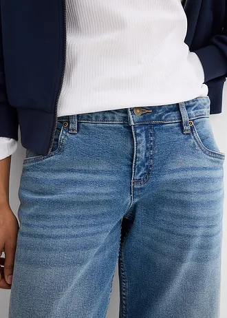 Blugi Barrel, Mid Waist • albastru mediu denim • magazin bonprix