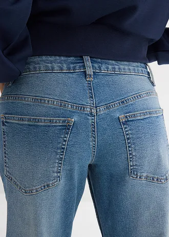 Blugi Barrel, Mid Waist • albastru mediu denim • magazin bonprix