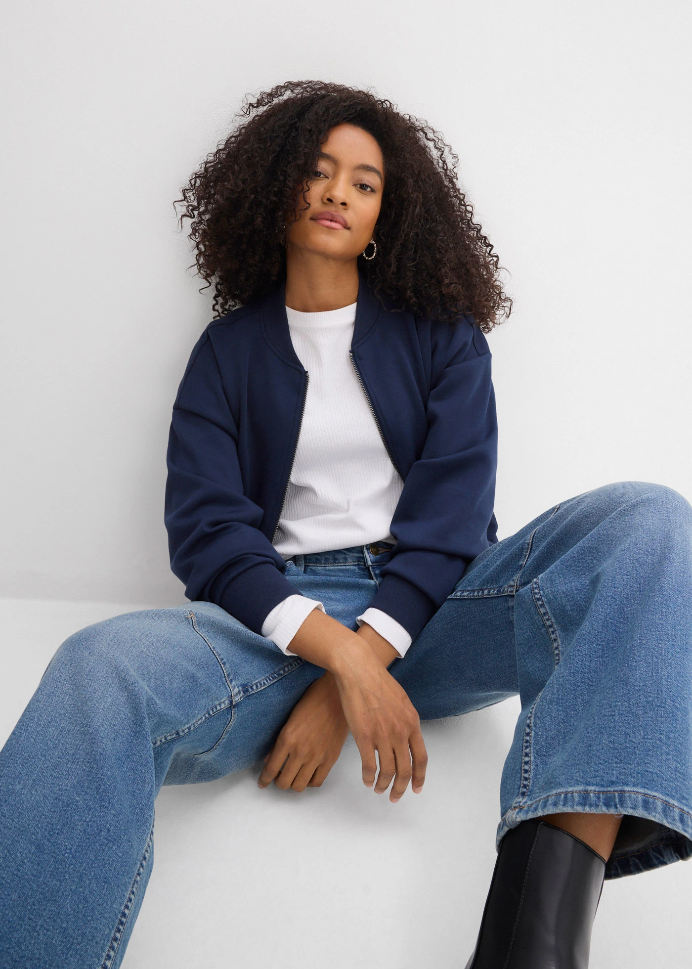 Barrel farmer, Mid Waist • középkék denim • bonprix áruház