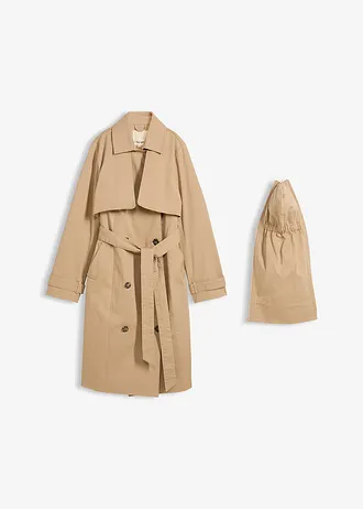 3-in-1 trenchcoat voor de zwangerschap en daarna, met draaginzetstuk • saharabeige • bonprix online shop