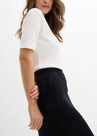 Midi szoknya puha Scuba anyagból • fekete • bonprix áruház