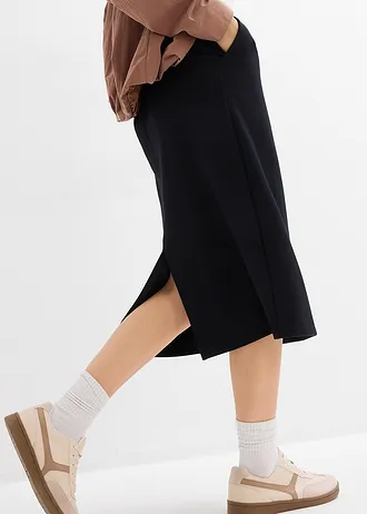 Midi sukně z měkkého materiálu scuba • černá • bonprix obchod