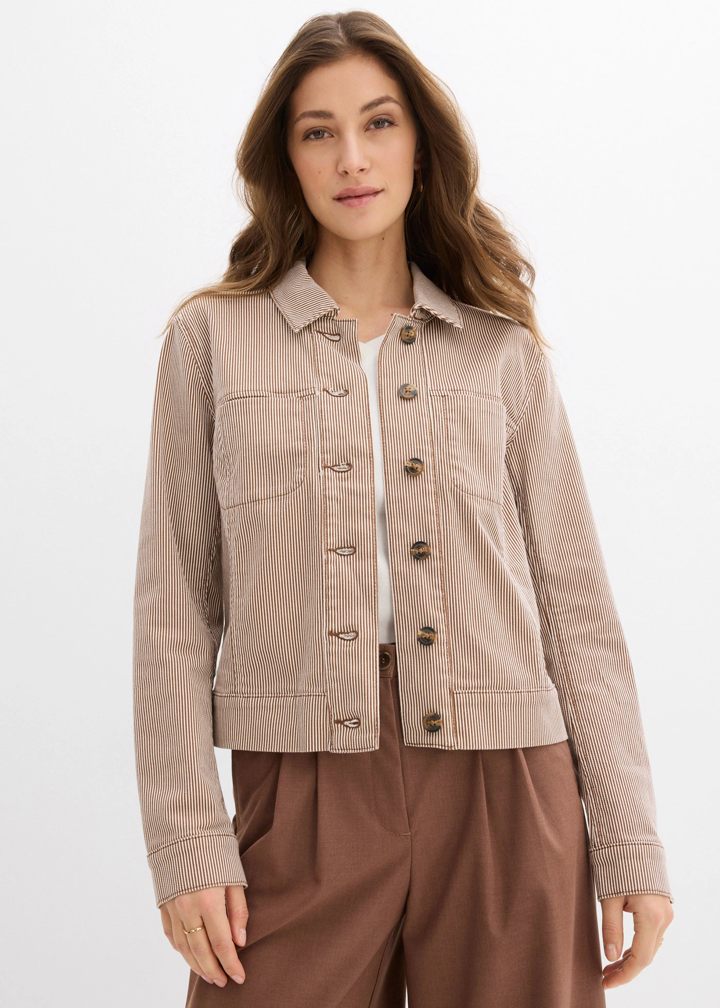 Tussenjas • kastanjebruin gestreept • bonprix online shop