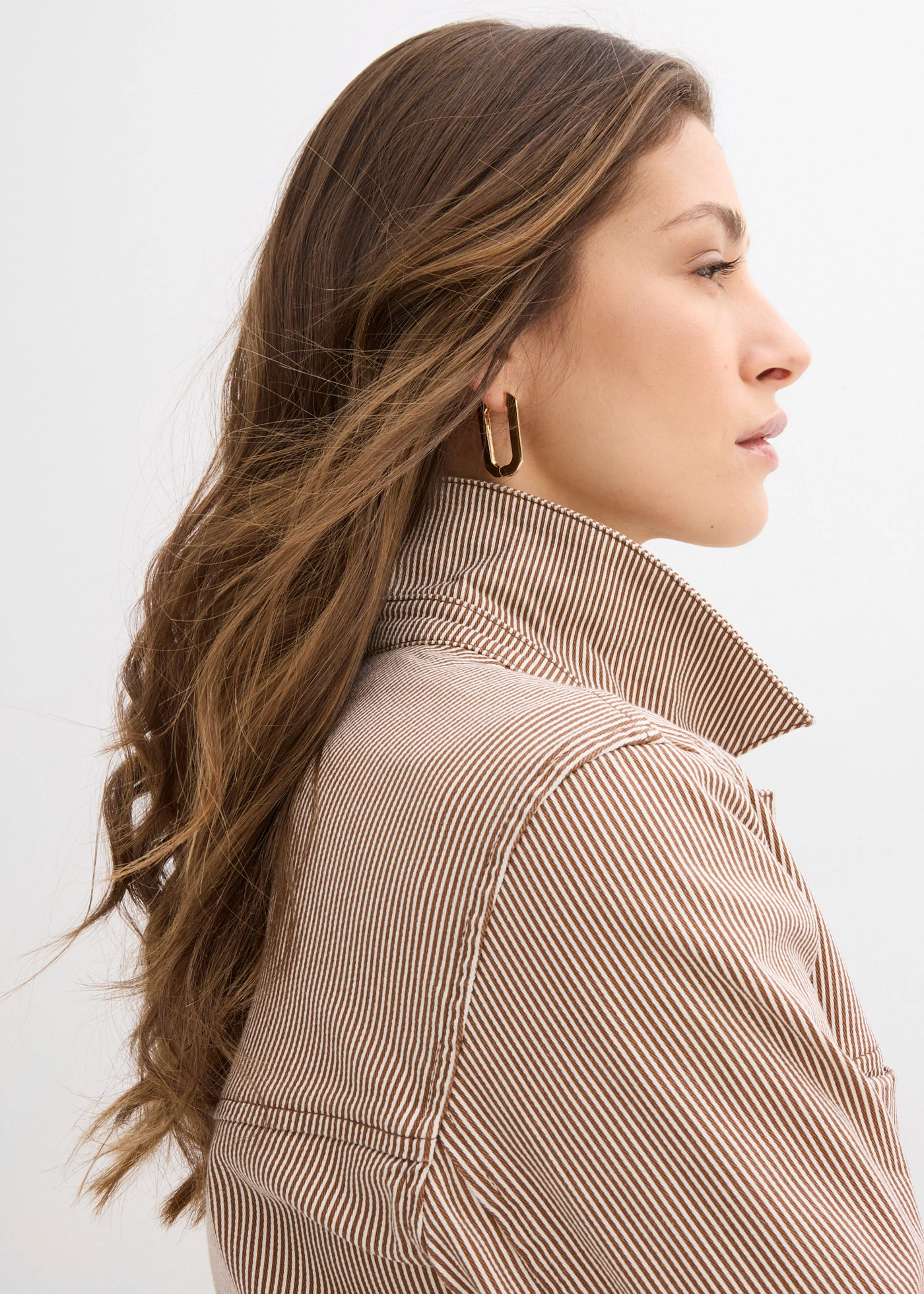 Veste mi-saison • marron rayé • Boutique bonprix