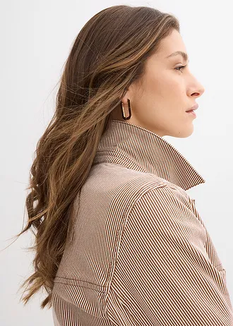 Kurtka przejściowa • brązowy kasztanowy w paski • sklep bonprix