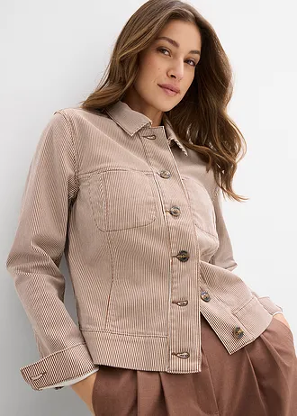 Tussenjas • kastanjebruin gestreept • bonprix online shop