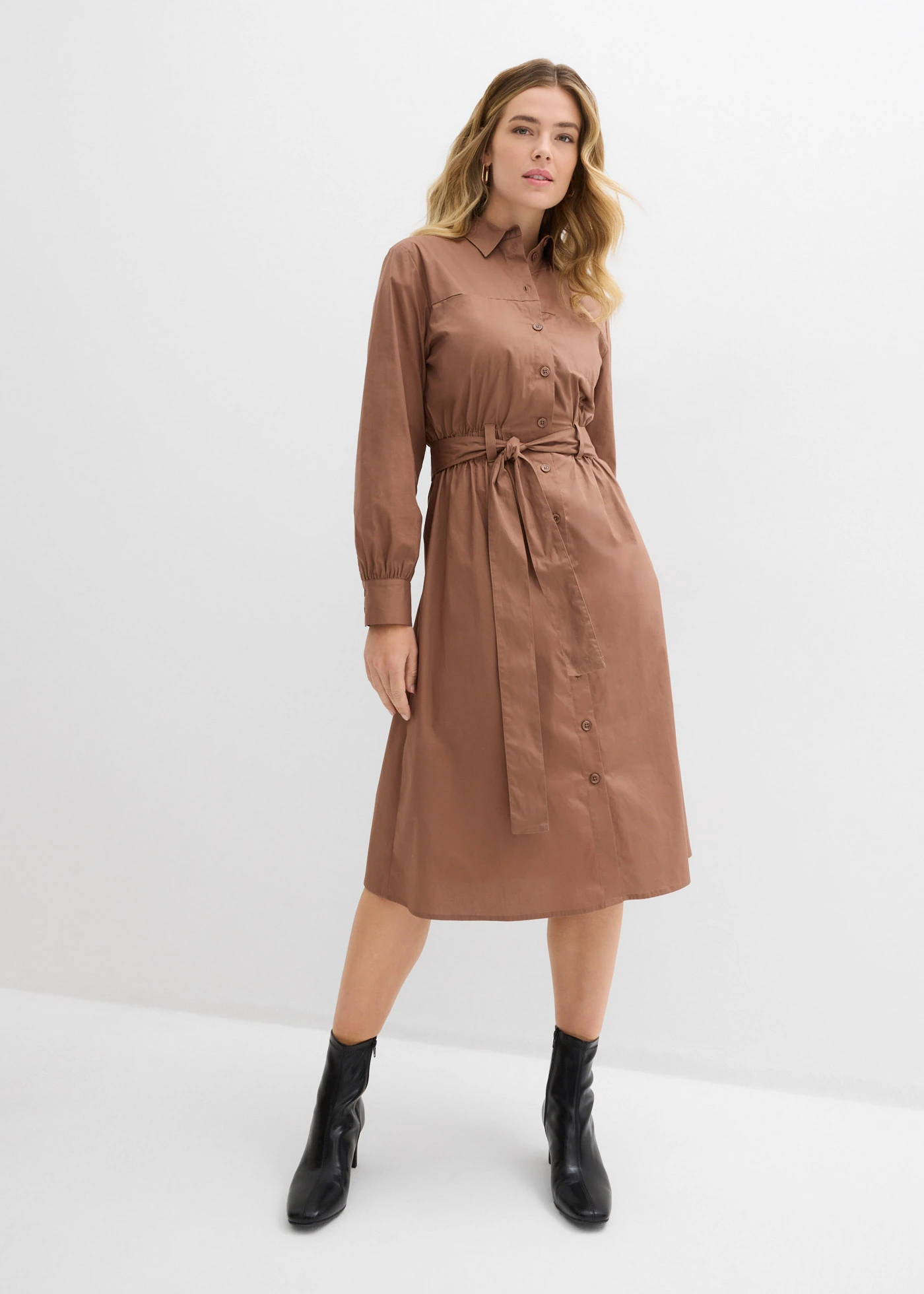 Rochie-cămașă • maro castaniu • magazin bonprix