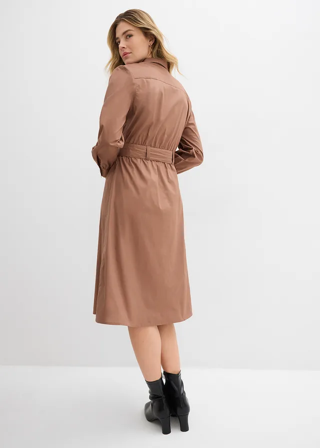 Robe-chemise, Couleur: marron
