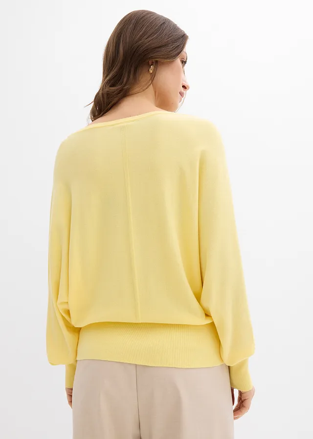 Pull à manches chauve-souris, Couleur: jaune clair