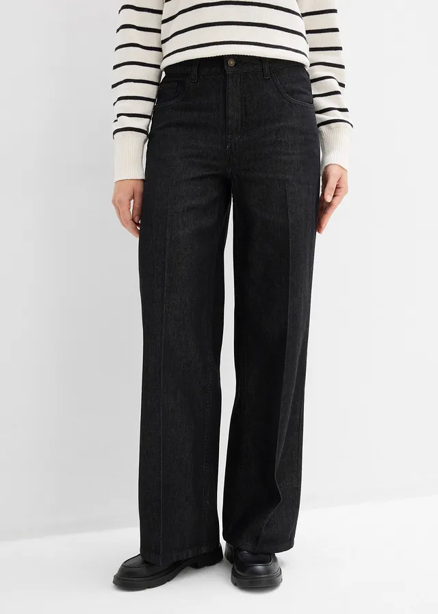 Jean large taille mi-haute • noir denim used • product-page.page-title-suffix