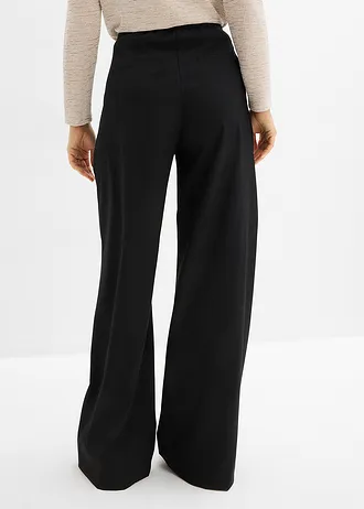 Pantalon à pinces et taille élastiquée • noir • Boutique bonprix