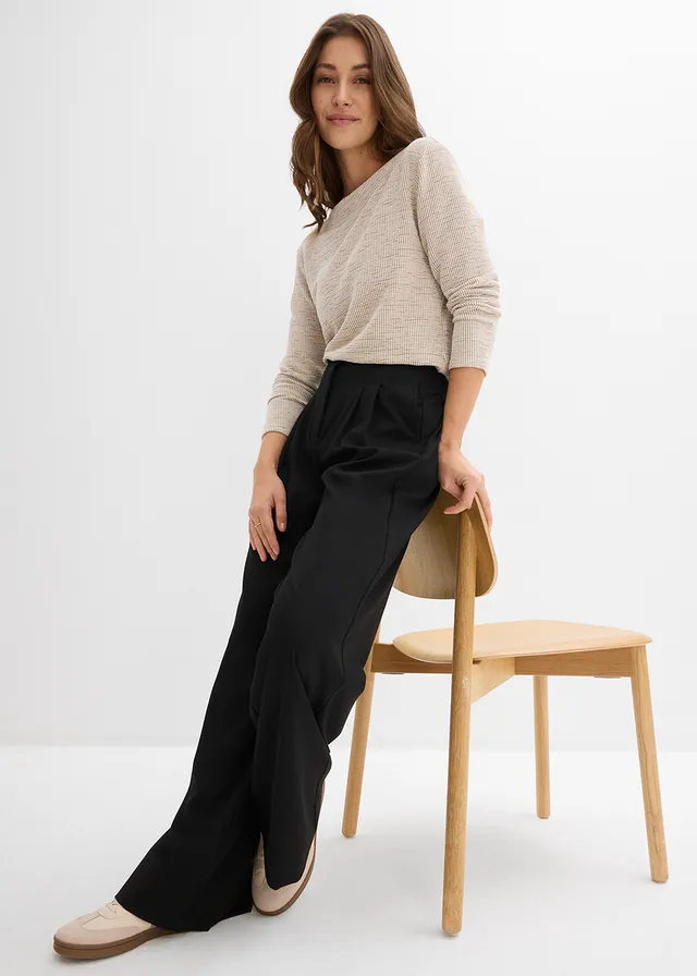 Pantalon à pinces et taille élastiquée • noir • product-page.page-title-suffix