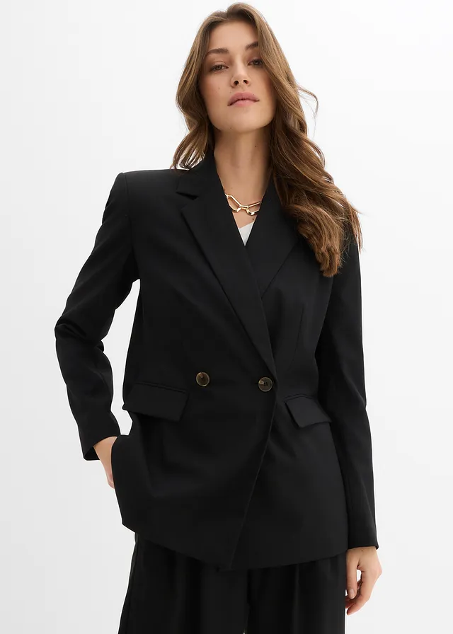 Sacou din material cu viscoză • negru • magazin bonprix