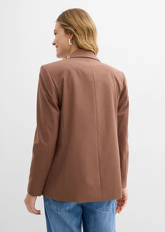 Blazer in een viscosemix, Kleur: kastanjebruin