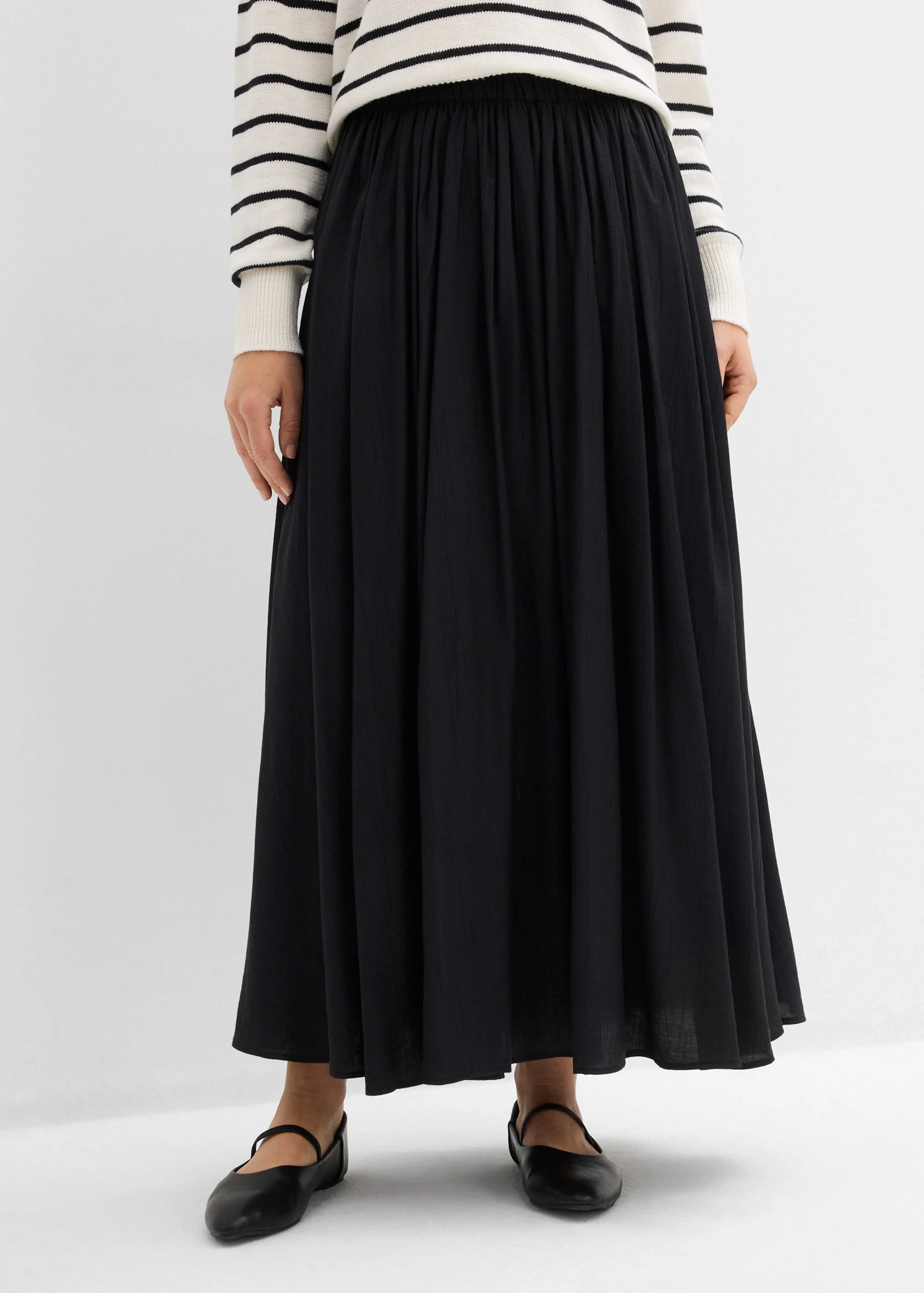 Spódnica maxi z mieszanki wiskozy • czarny • sklep bonprix