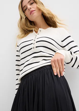 Jupe longue et fluide en viscose majoritaire • noir • Boutique bonprix