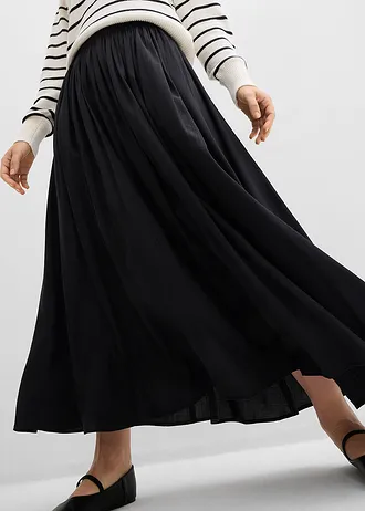 Spódnica maxi z mieszanki wiskozy • czarny • sklep bonprix