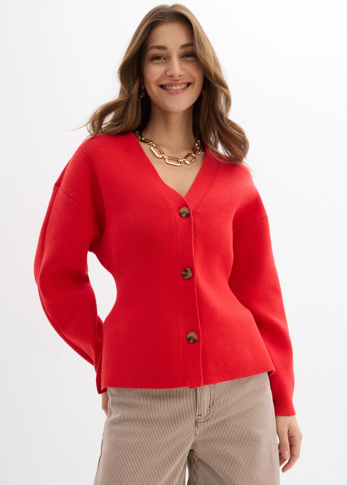 Gilet en fine maille • fraise • Boutique bonprix